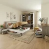 Camera da letto completa matrimoniale con LED rovere scuro bianco opaco Garonna