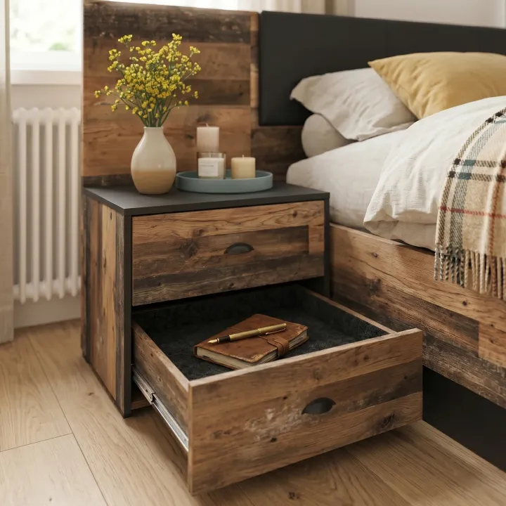 Camera da letto completa matrimoniale legno vecchio antico nero Lubiana