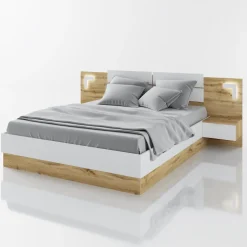 Camera da letto completa matrimoniale quercia bianco opaco Volga