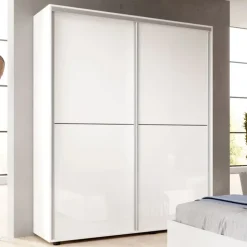 Camera da letto completa matrimoniale moderna bianco lucido Roma
