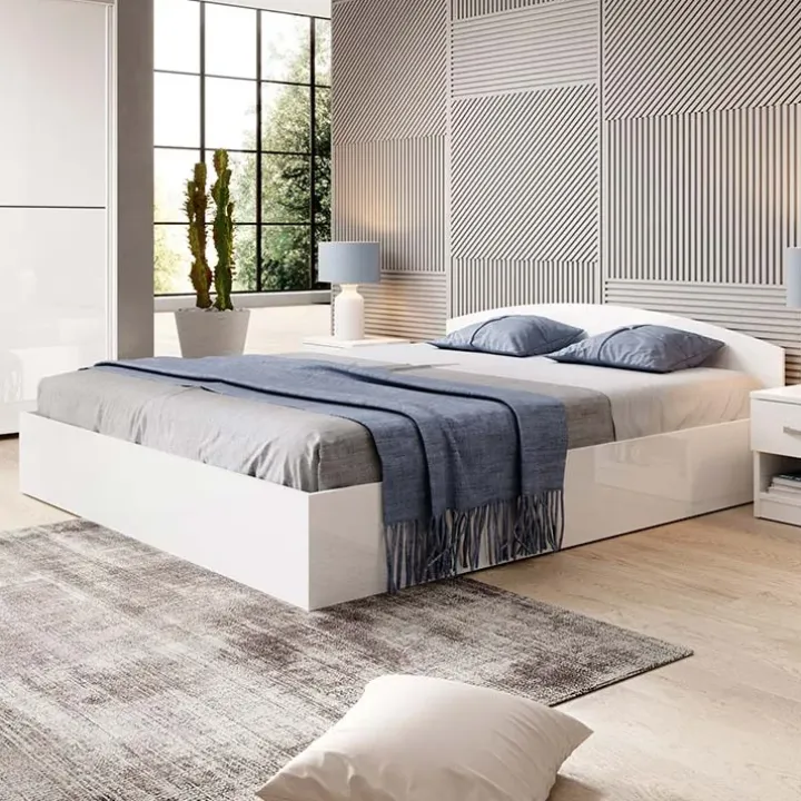 Camera da letto completa matrimoniale moderna bianco lucido Roma