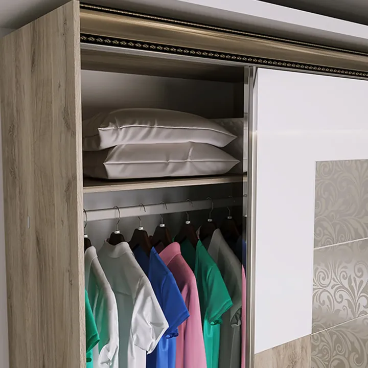 Camera da letto completa testiera trapuntata rovere bianco oro Riga
