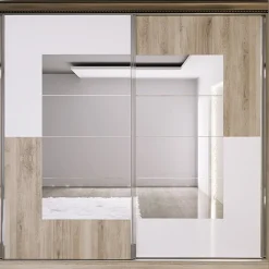 Camera da letto completa testiera trapuntata rovere bianco oro Riga