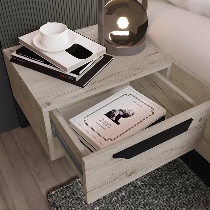Camera da letto matrimoniale completa rovere antracite opaco Urbino