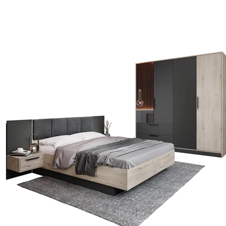 Camera da letto matrimoniale completa rovere antracite opaco Urbino