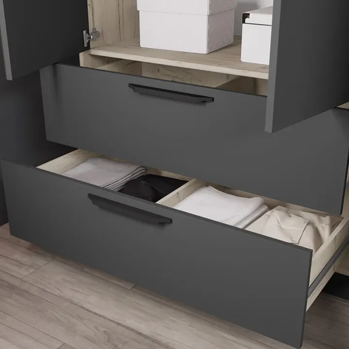 Camera da letto matrimoniale completa rovere antracite opaco Urbino