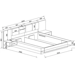 Camera da letto matrimoniale completa rovere antracite opaco Urbino