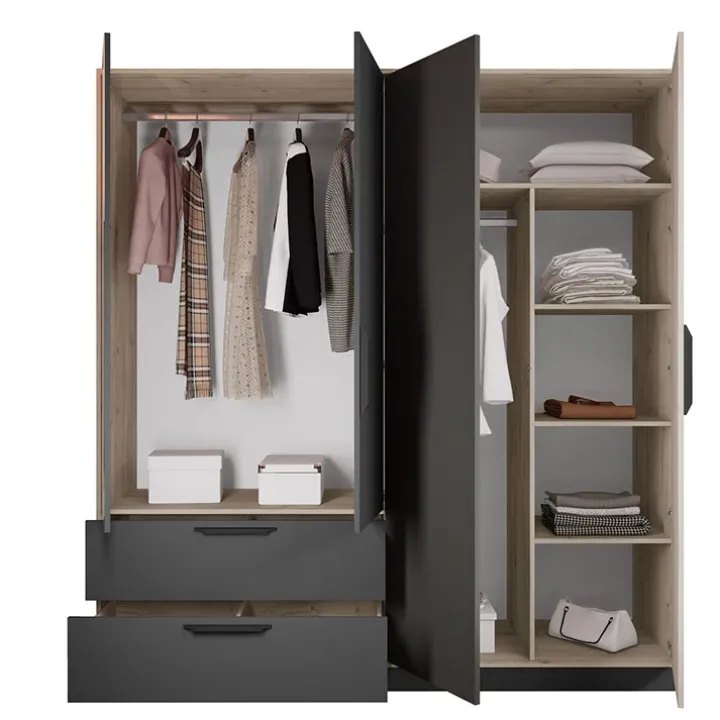 Camera da letto matrimoniale completa rovere antracite opaco Urbino