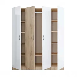 Camera da letto matrimoniale completa rovere bianco lucido Volterra