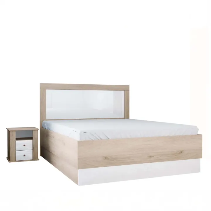 Camera da letto matrimoniale completa rovere bianco lucido Volterra