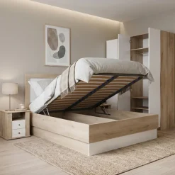 Camera da letto matrimoniale completa rovere bianco lucido Volterra