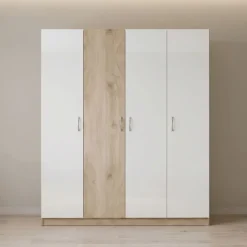 Camera da letto matrimoniale completa rovere bianco lucido Volterra