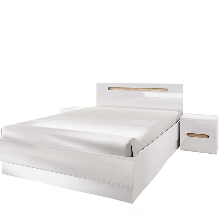 Camera da letto matrimoniale completa bianco lucido noce Biancastagno