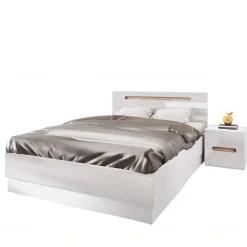 Camera da letto matrimoniale completa bianco lucido noce Biancastagno