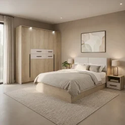 Camera da letto matrimoniale completa rovere tortora Pienza