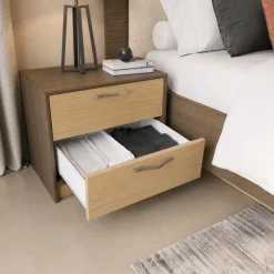 Camera da letto matrimoniale completa rovere chiaro e rovere scuro Pitigliano