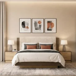 Camera da letto matrimoniale completa rovere chiaro e rovere scuro Pitigliano