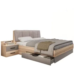 Camera da letto matrimoniale completa moderna rovere tortora Amelia