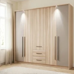 Camera da letto matrimoniale completa moderna rovere tortora Amelia