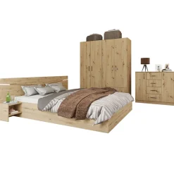 Camera da letto moderna completa matrimoniale rovere rustico Camilla 2
