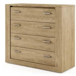 Cassettiera moderna 100x90h cm 4 cassetti rovere rustico Ombra