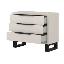 Cassettiera 100x83h cm 3 cassetti beige cashmere Petra