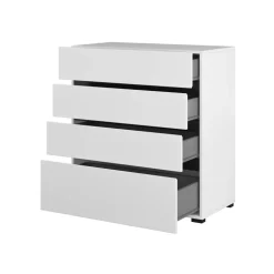 Cassettiera 80x85h cm 4 cassetti bianco opaco Lolla