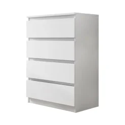 Cassettiera 70x100h cm 4 cassetti moderna bianco Rotterdam
