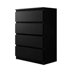 Cassettiera 70x100h cm 4 cassetti moderna nero Rotterdam
