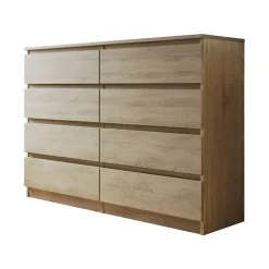 Cassettiera 139x100h cm 8 cassetti moderna rovere Rotterdam
