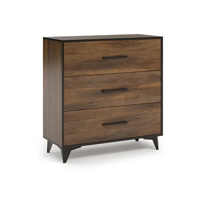 Cassettiera 91x95h cm 3 cassetti noce Line