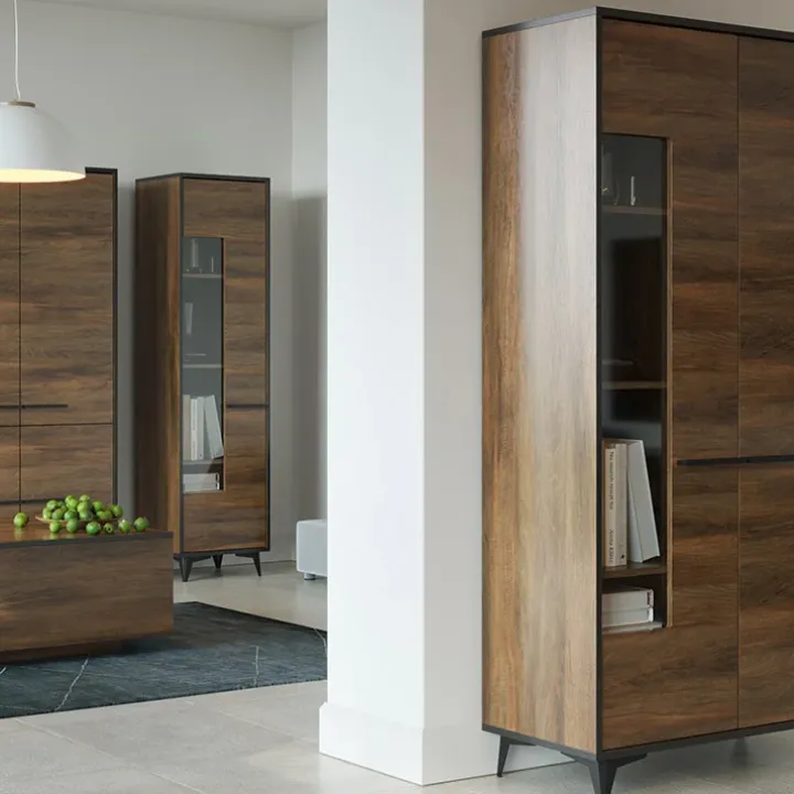 Cassettiera 91x95h cm 3 cassetti noce Line