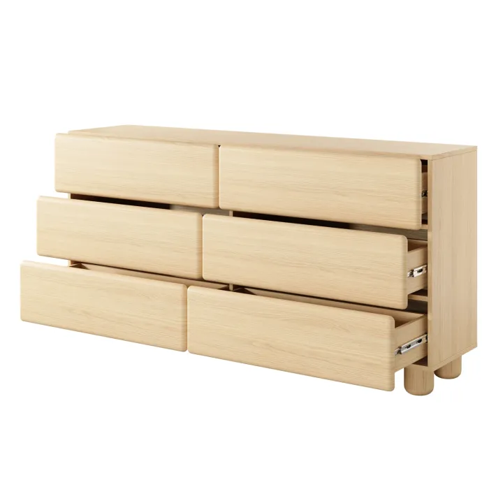 Cassettiera 160x80h cm 6 cassetti soggiorno rovere chiaro Mellow