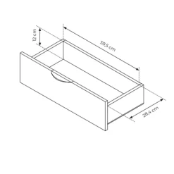 Cassettiera 163x81h cm 6 cassetti soggiorno wengè nero Vesper