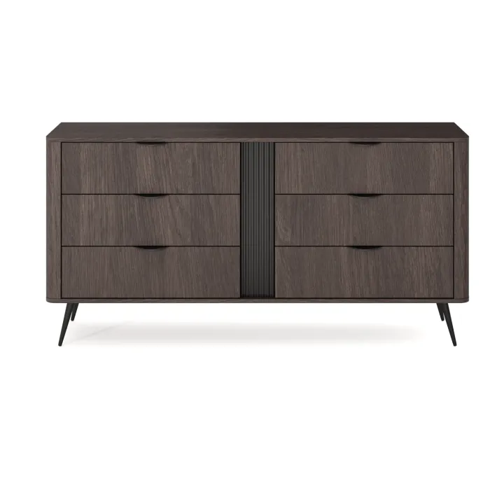 Cassettiera 163x81h cm 6 cassetti soggiorno wengè nero Vesper