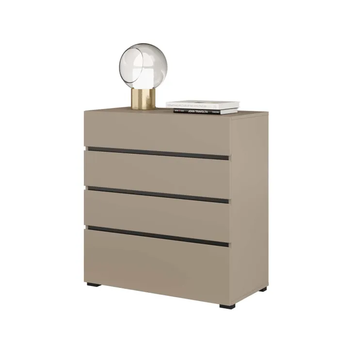 Cassettiera 80x85h cm 4 cassetti tortora Lolla