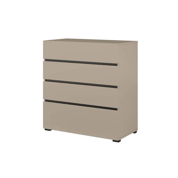 Cassettiera 80x85h cm 4 cassetti tortora Lolla