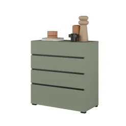 Cassettiera 80x85h cm 4 cassetti verde Lolla