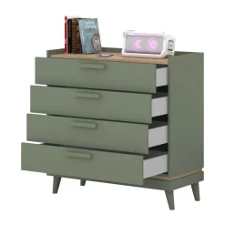 Cassettiera 90x90h cm 4 cassetti verde salvia Yu