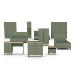 Cassettiera 90x90h cm 4 cassetti verde salvia Yu