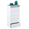 Cassettiera 61x118h cm moderna bianco cemento Idra