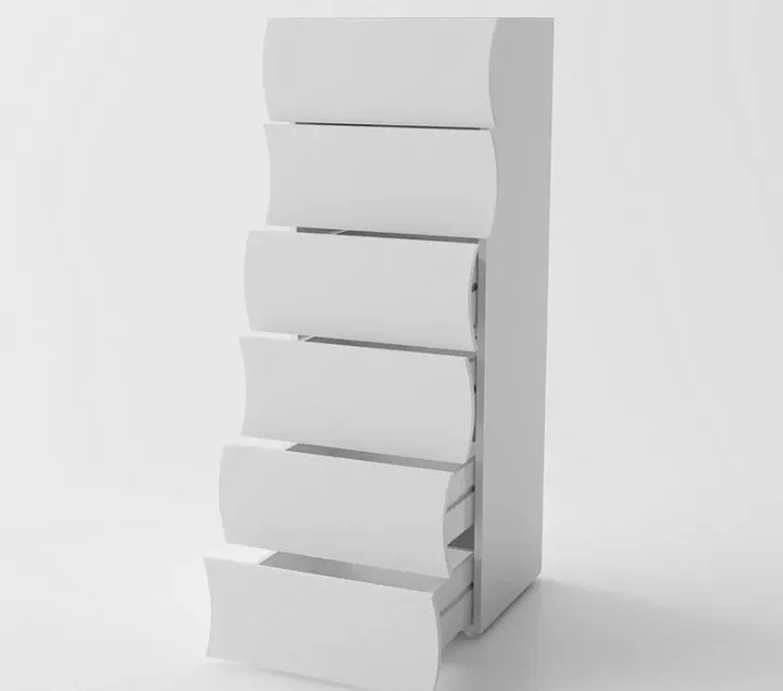 Cassettiera 50x122h cm moderna bianco lucido Sea Gihome®