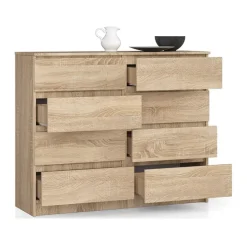 Cassettiera 140x100h cm moderna 8 cassetti rovere Living