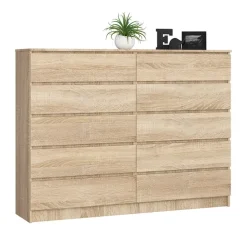 Cassettiera 160x120h cm moderna 10 cassetti rovere Living
