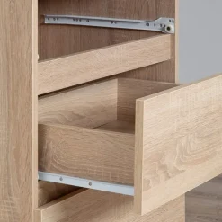 Cassettiera 120x77h cm moderna 6 cassetti rovere Living