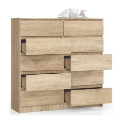 Cassettiera 120x120h cm moderna 10 cassetti rovere Living