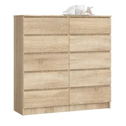 Cassettiera 120x120h cm moderna 10 cassetti rovere Living