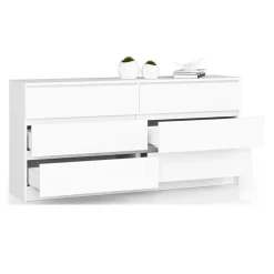 Cassettiera 160x77h cm moderna 6 cassetti bianco Living
