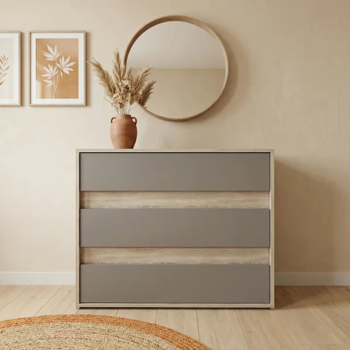 Cassettiera 80x70h cm moderna rovere grigio Altea