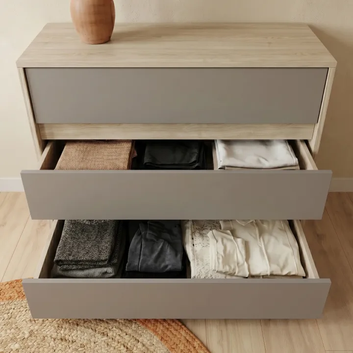 Cassettiera 80x70h cm moderna rovere grigio Altea